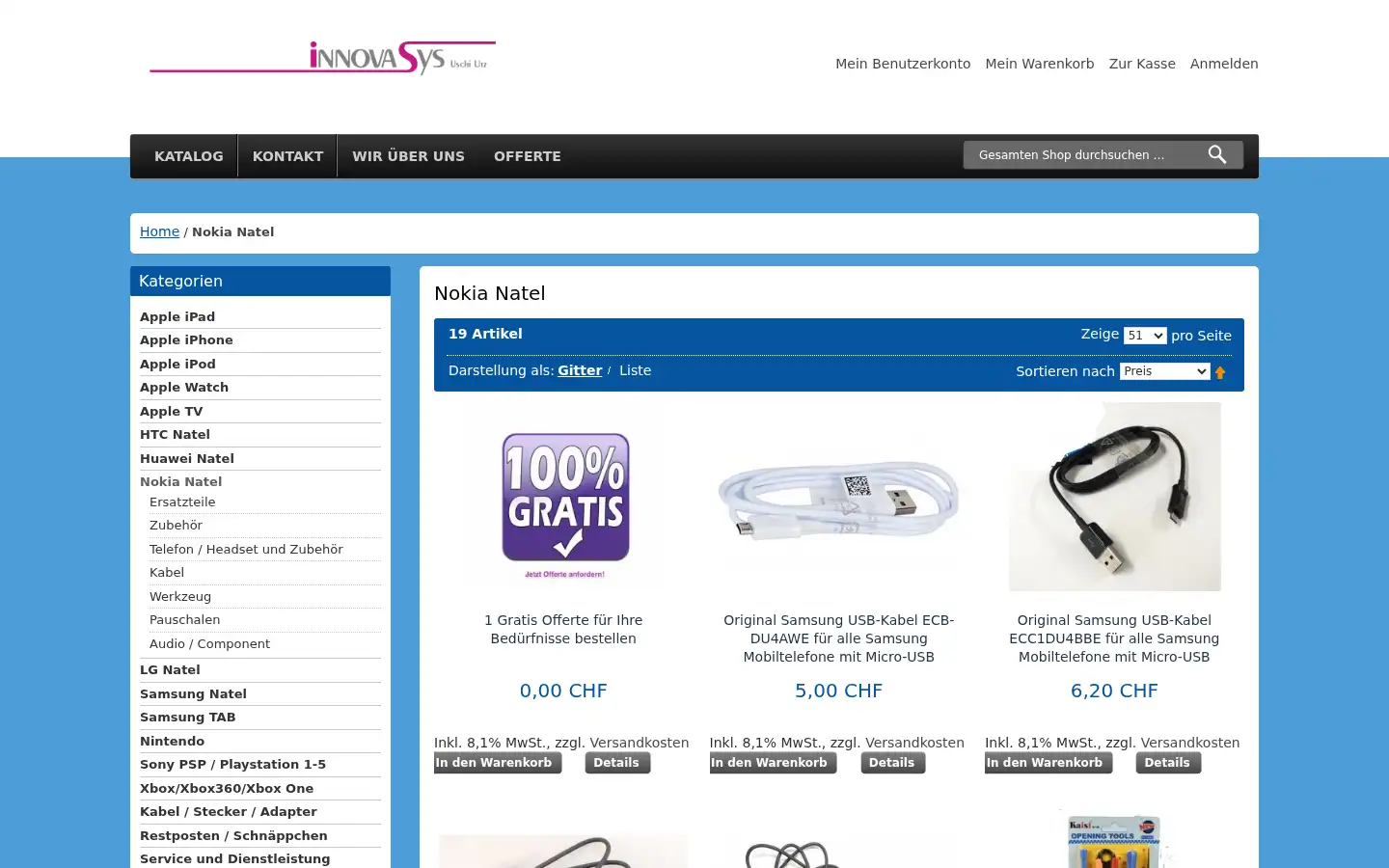 Screenshot of innovasys.ch