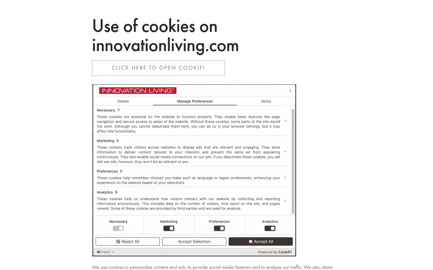 Screenshot of innovationliving.com