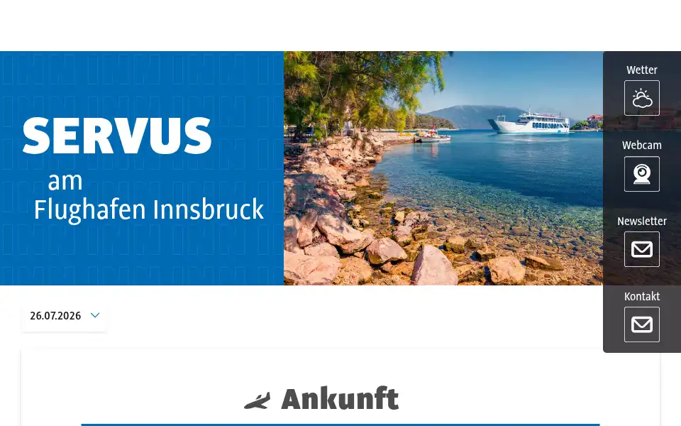 Screenshot of innsbruck-airport.com