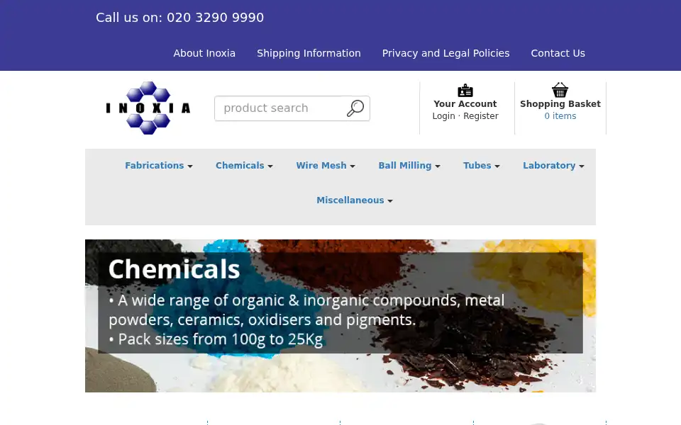 Screenshot of inoxia.co.uk