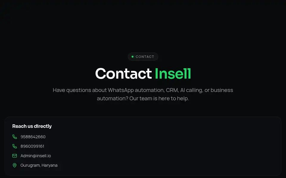 Screenshot of insell.io