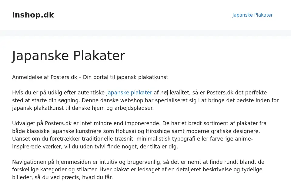 Screenshot of inshop.dk