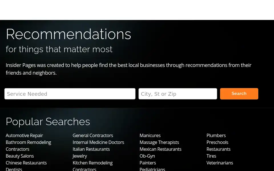 Screenshot of insiderpages.com