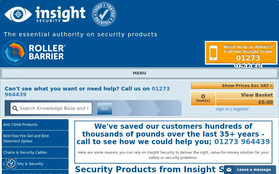 Screenshot of insight-security.com