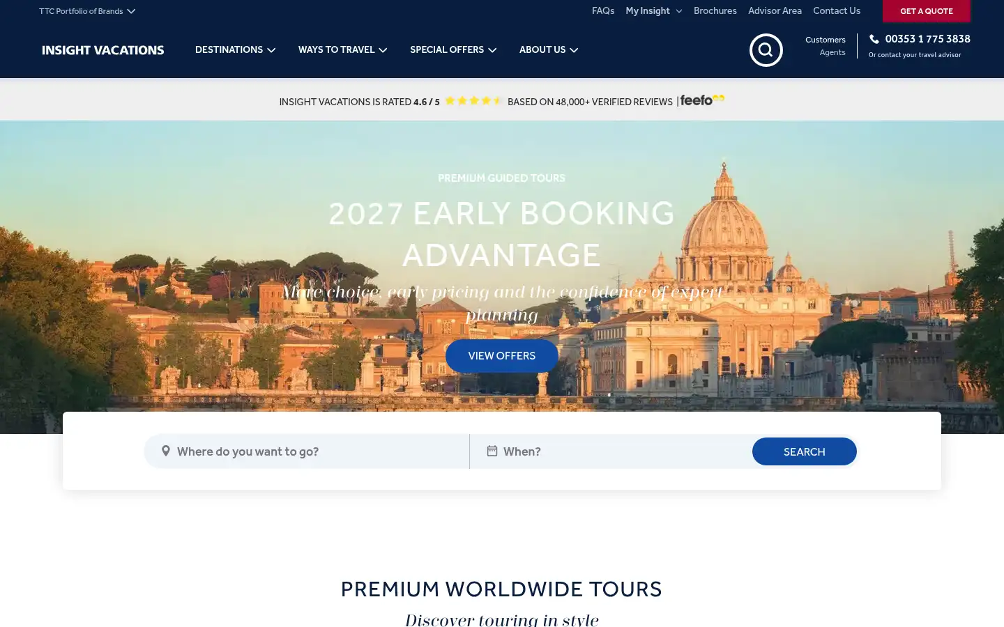 Screenshot of insightvacations.com