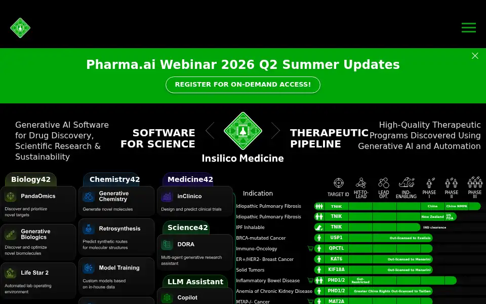 Screenshot of insilico.com