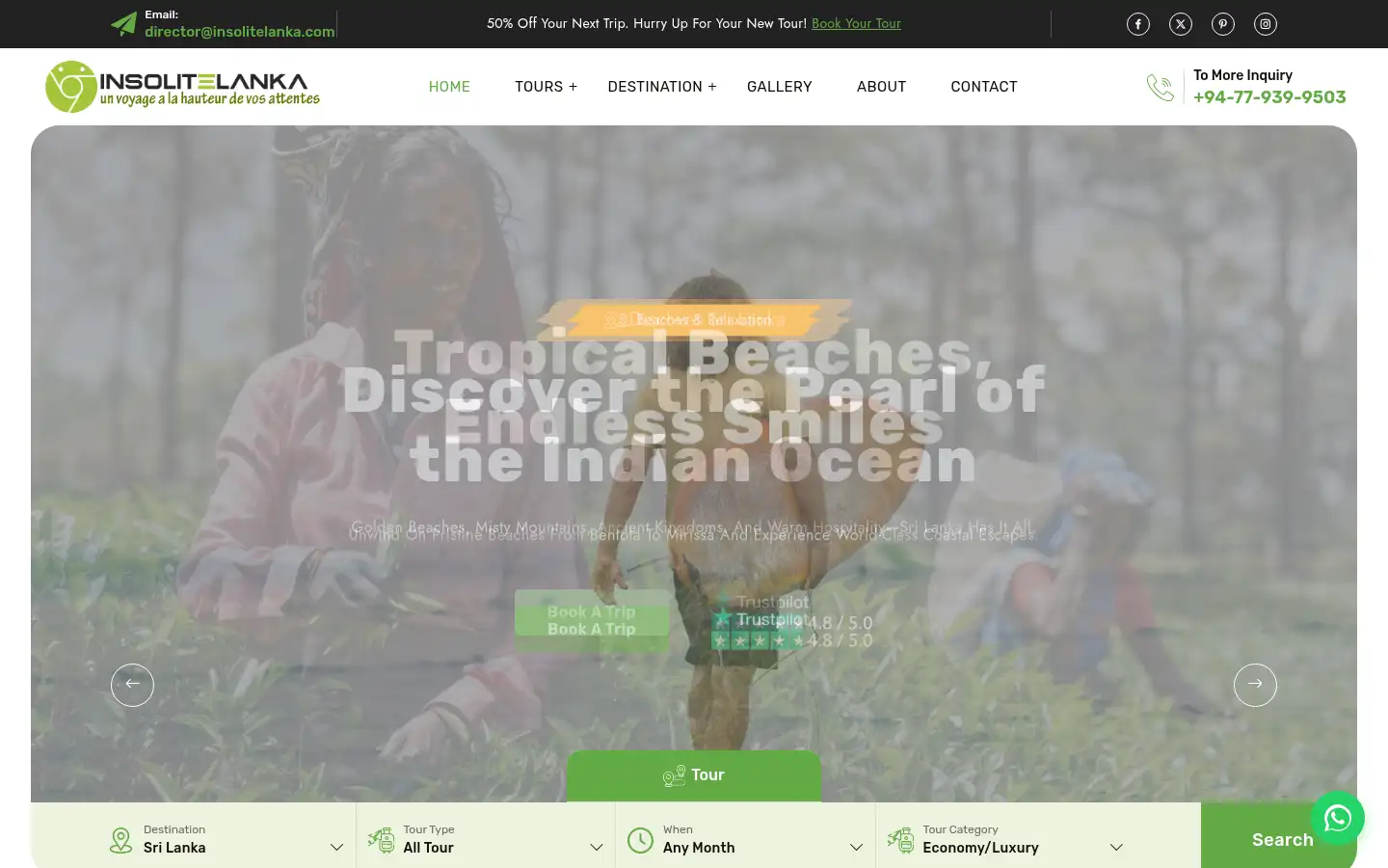 Screenshot of insolitelanka.com