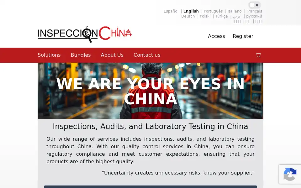 Screenshot of inspeccionenchina.com
