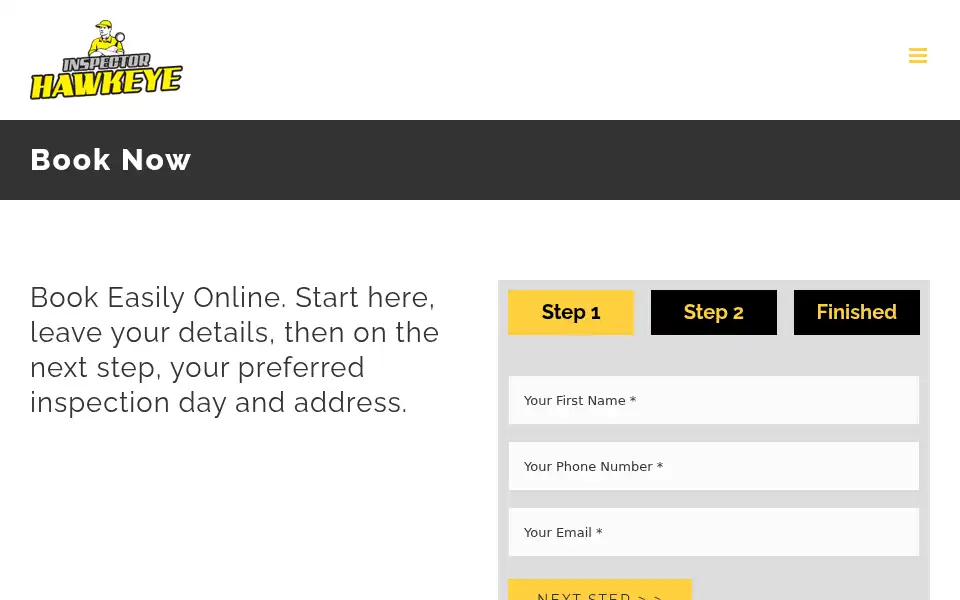Screenshot of inspectorhawkeye.com.au