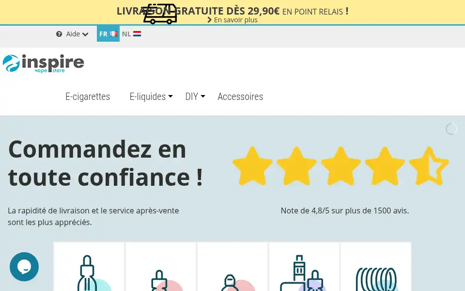 Screenshot of inspire-vapestore.com
