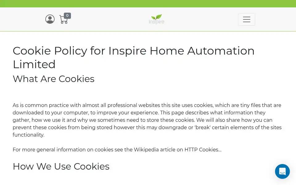 Screenshot of inspirehomeautomation.co.uk