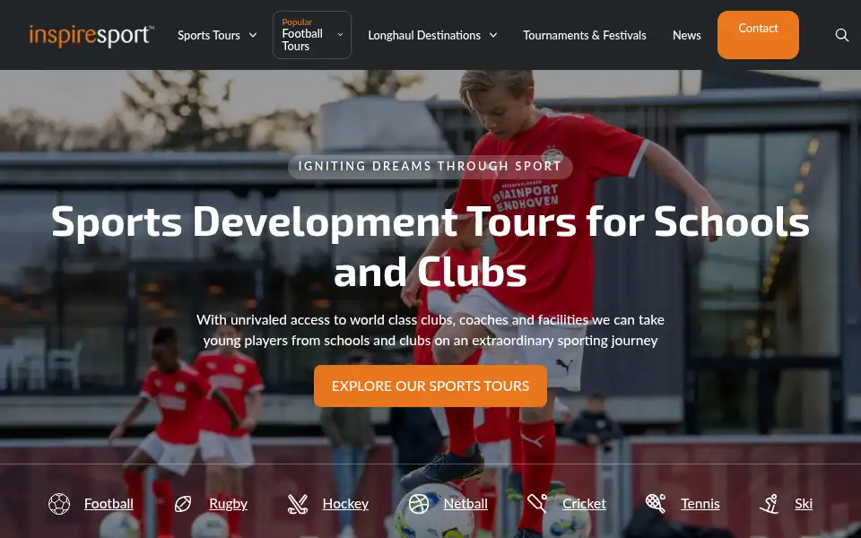 Screenshot of inspiresport.com