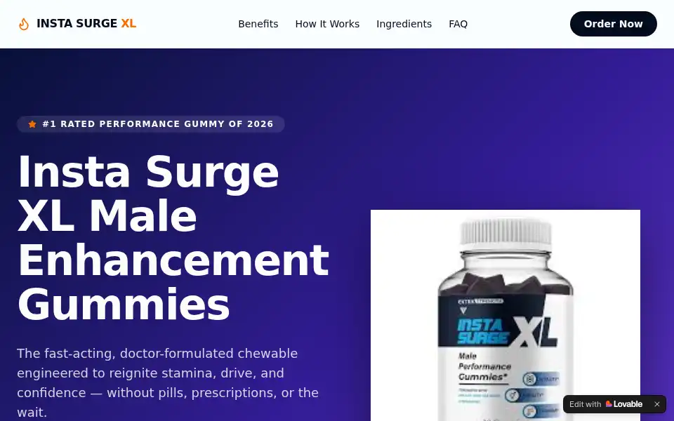 Screenshot of insta-surge-xxl-gummies.lovable.app