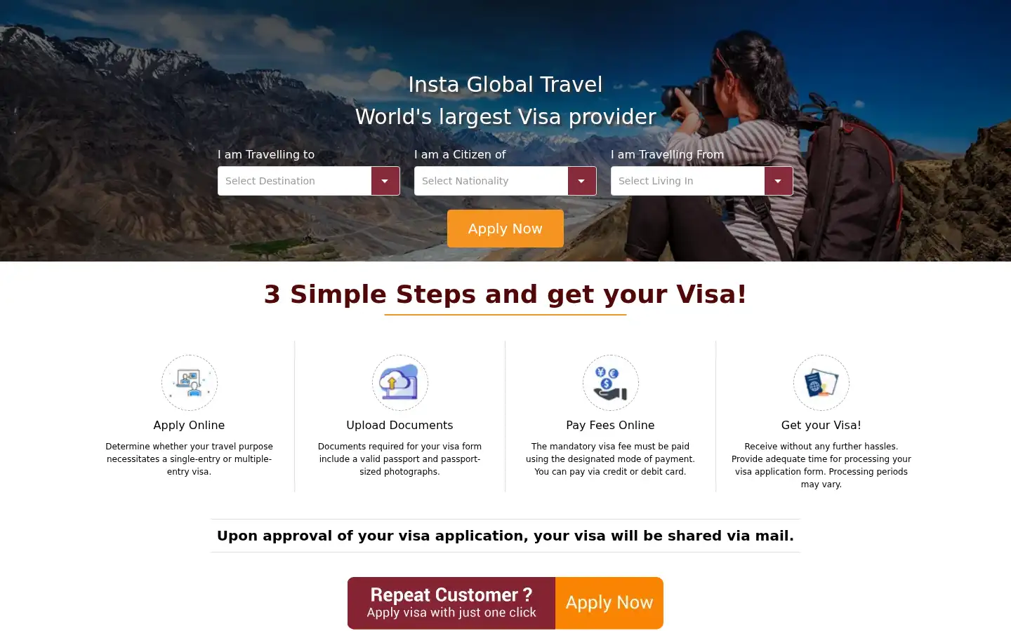 Screenshot of instaglobaltravel.com