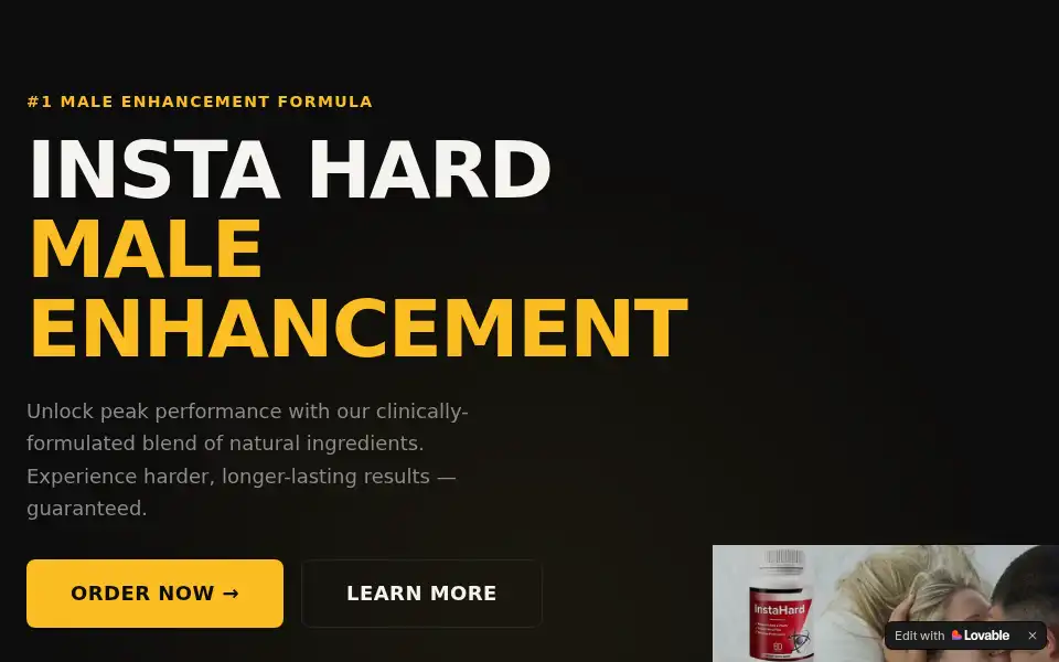 Screenshot of instahardmaleenhancement.lovable.app
