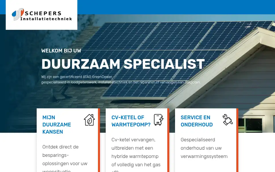 Screenshot of installatietechniekschepers.nl