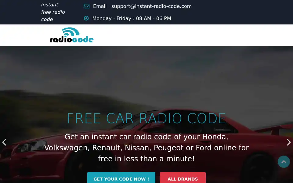 Screenshot of instant-radio-code.com