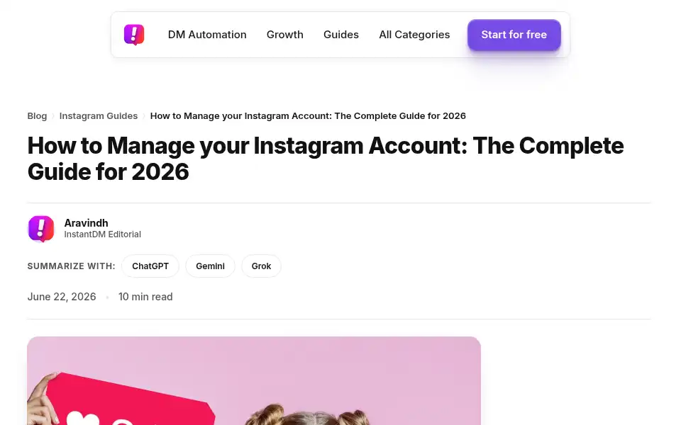 Screenshot of instantdm.com
