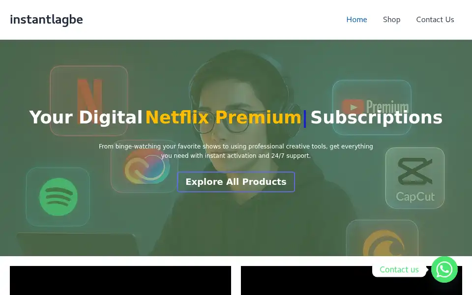 Screenshot of instantlagbe.com