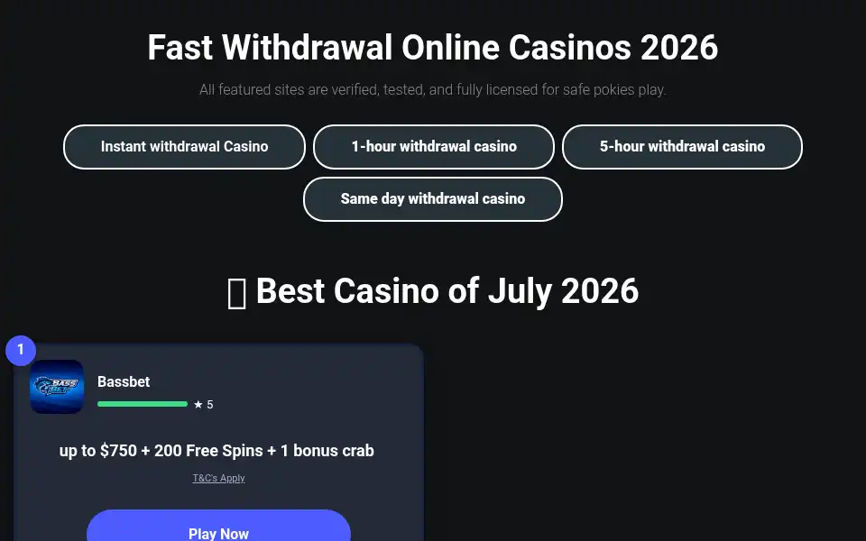 Screenshot of instantpayoutcasinos.org