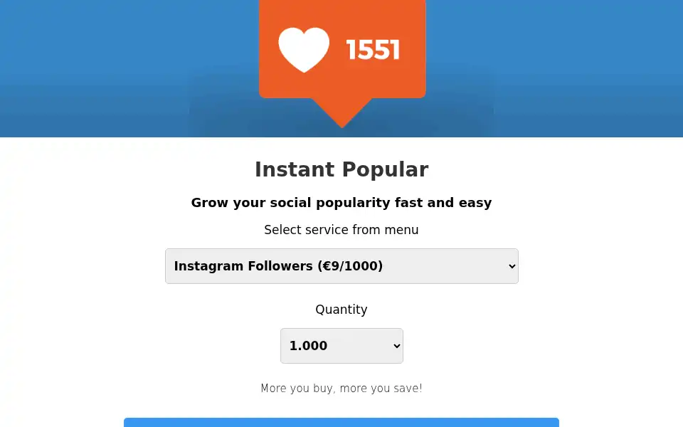 Screenshot of instantpopular.com