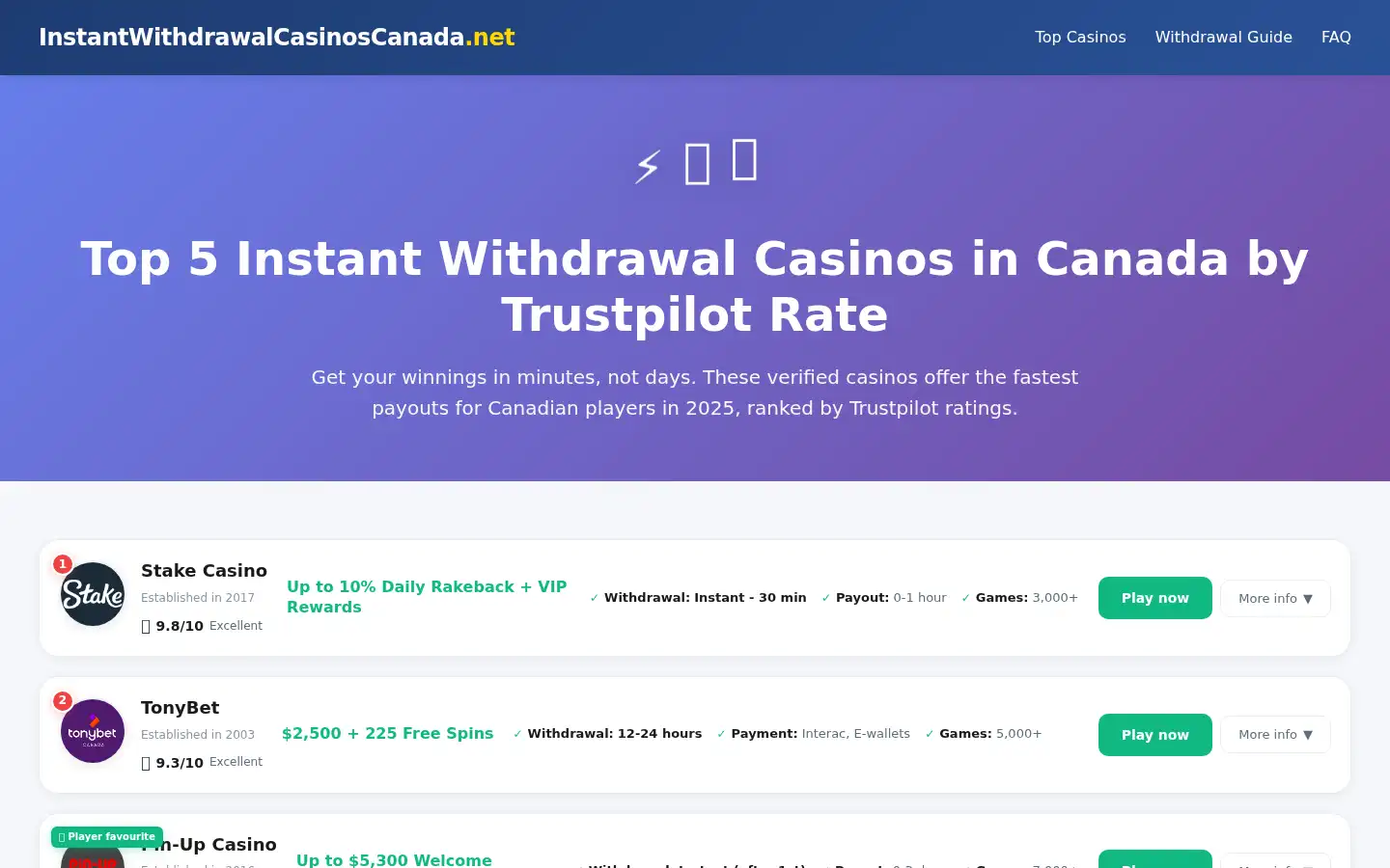 Screenshot of instantwithdrawalcasinoscanada.net