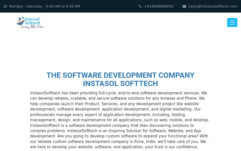 Screenshot of instasolsofttech.com