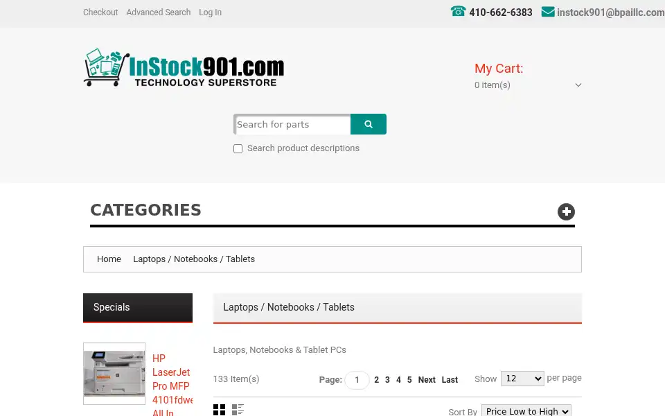 Screenshot of instock901.com