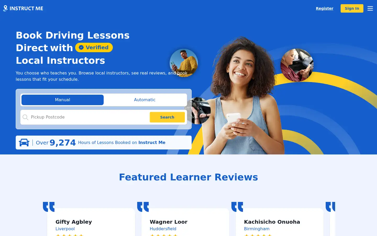 Screenshot of instructme.co.uk