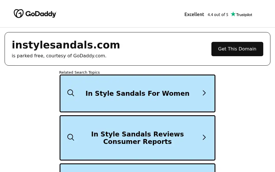Screenshot of instylesandals.com