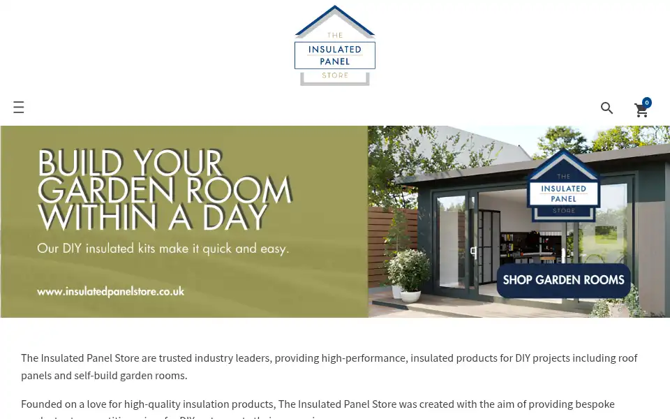 Screenshot of insulatedpanelstore.co.uk