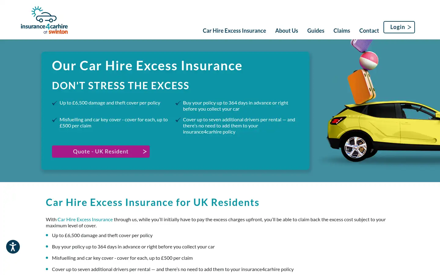 Screenshot of insurance4carhire.com