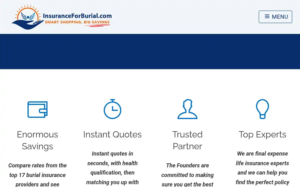 Screenshot of insuranceforburial.com