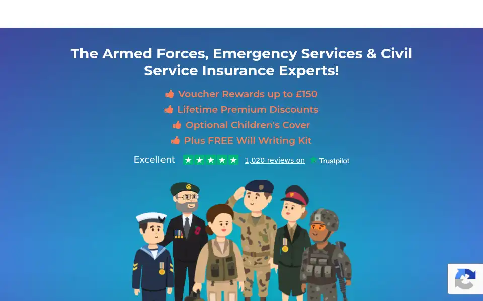 Screenshot of insuranceforforces.co.uk