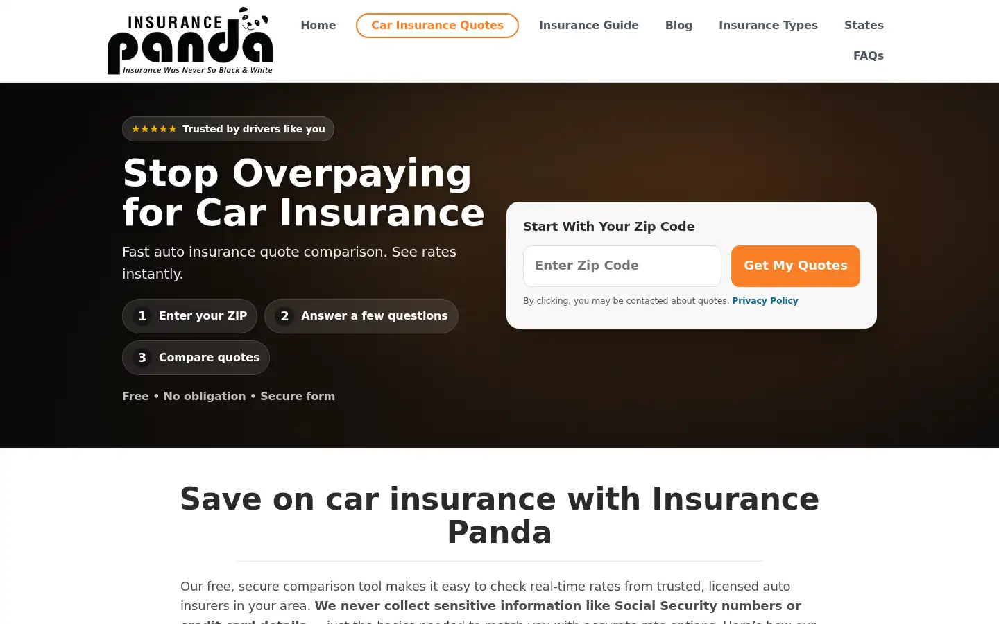 Screenshot of insurancepanda.com