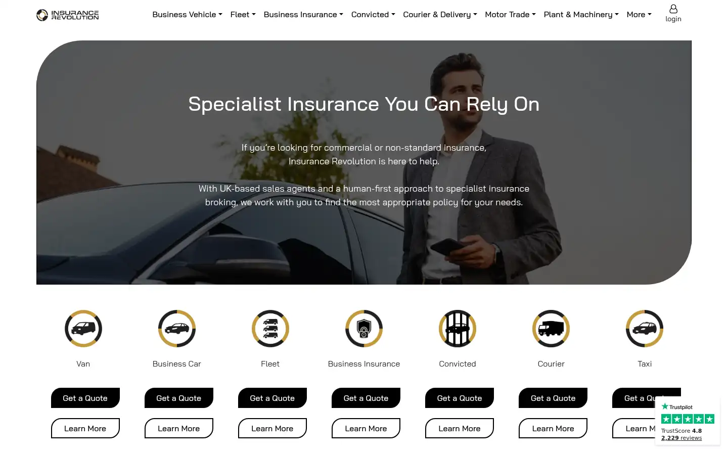 Screenshot of insurancerevolution.co.uk