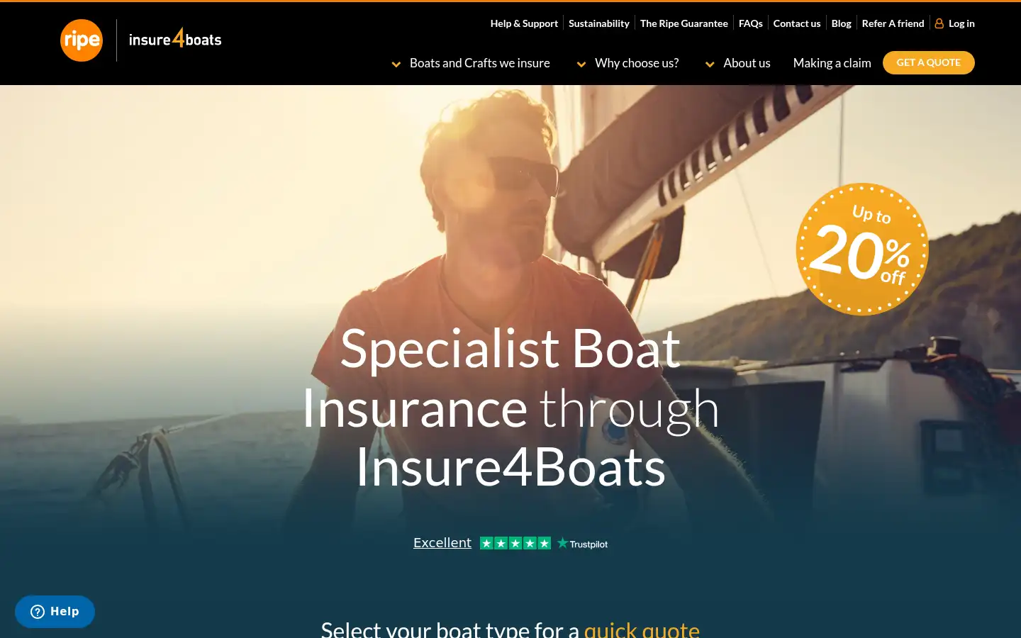 Screenshot of insure4boats.co.uk