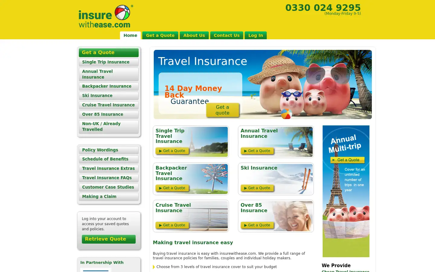 Screenshot of insurewithease.com