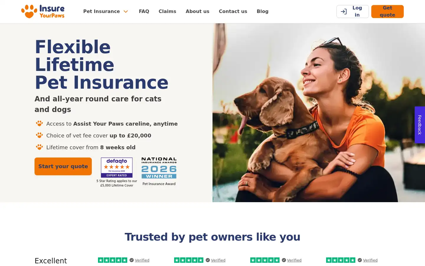 Screenshot of insureyourpaws.co.uk