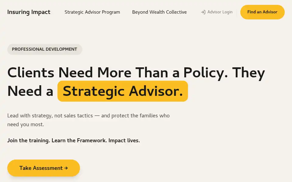 Screenshot of insuringimpact.com