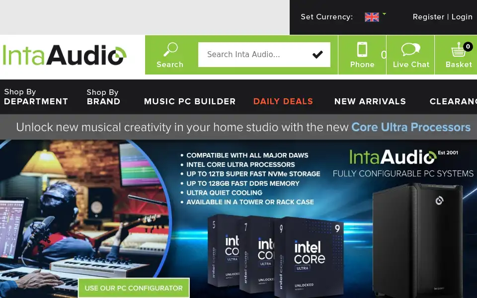Screenshot of inta-audio.com