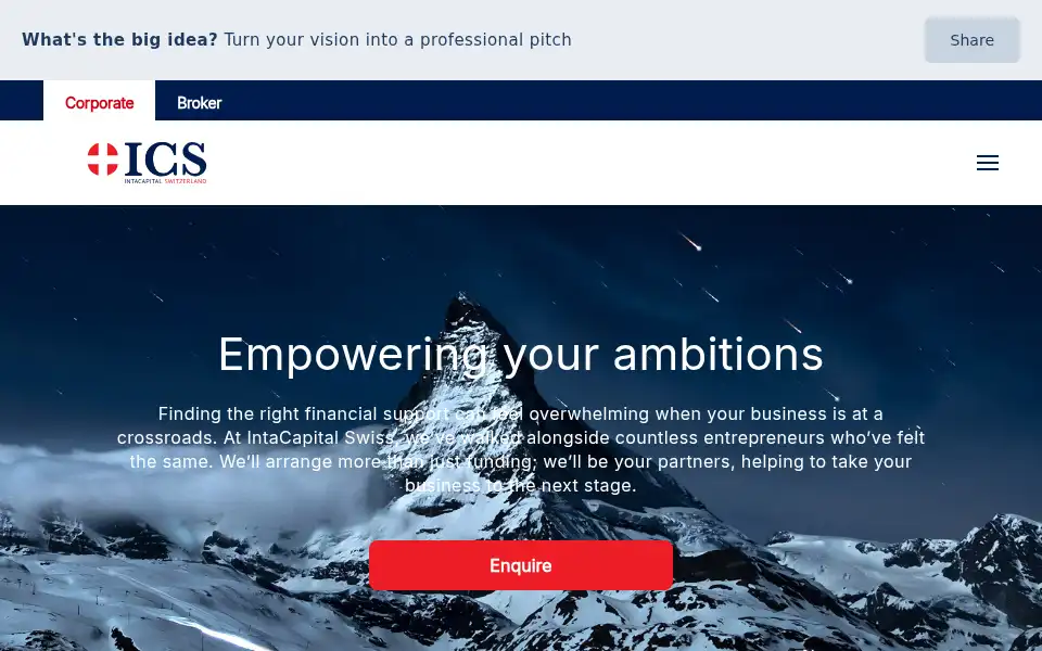 Screenshot of intacapitalswiss.com