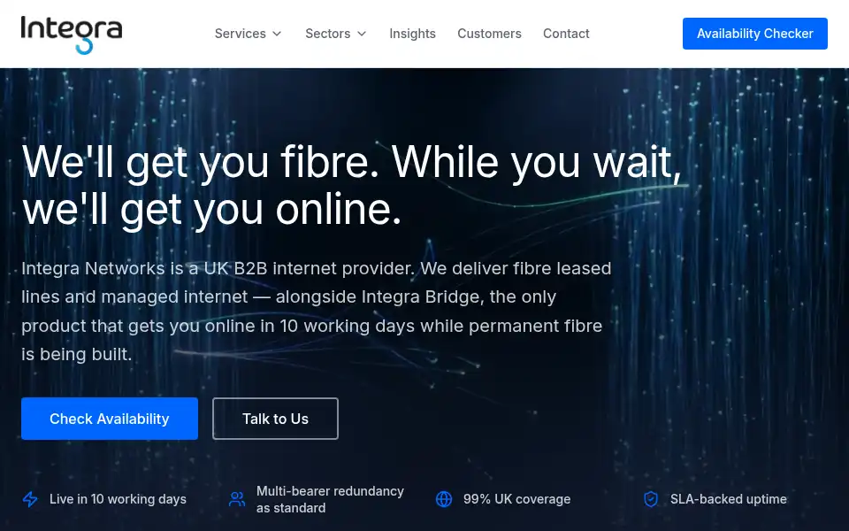 Screenshot of integra-networks.co.uk