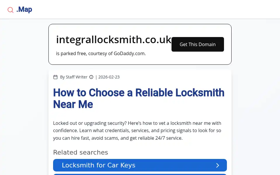 Screenshot of integrallocksmith.co.uk