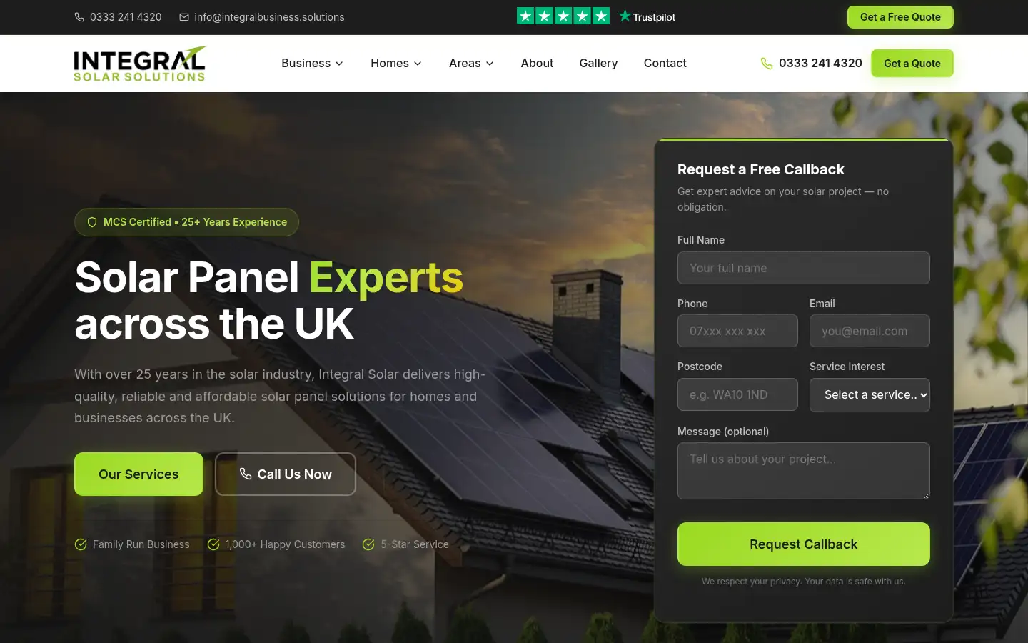 Screenshot of integralsolar.co.uk