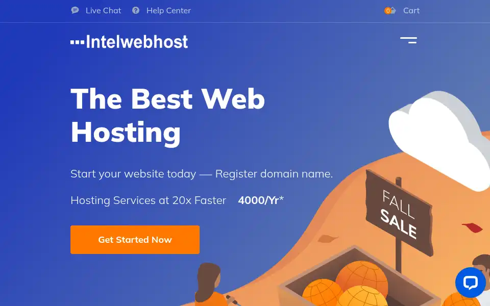 Screenshot of intelwebhost.com