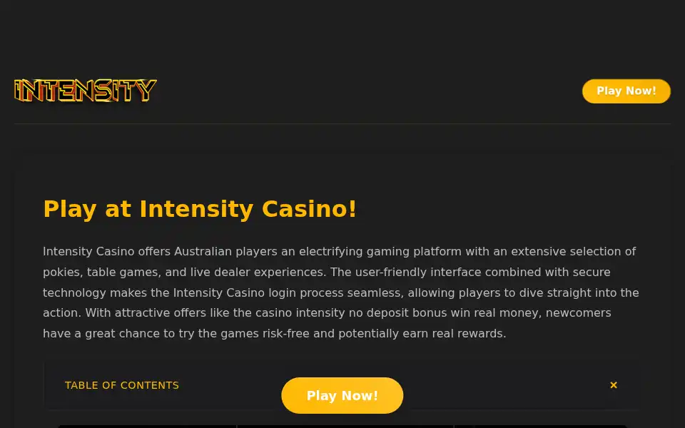 Screenshot of intensity-casino.org