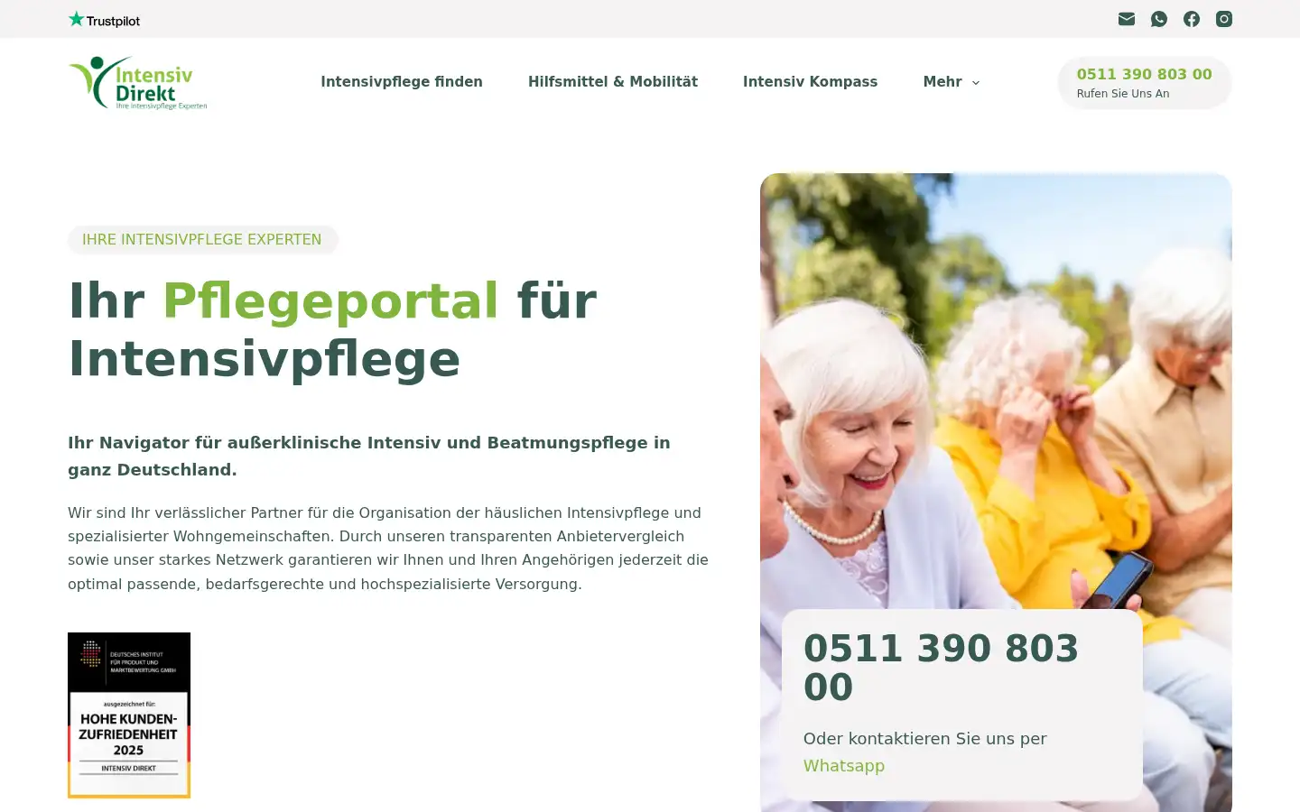 Screenshot of intensivdirekt.de