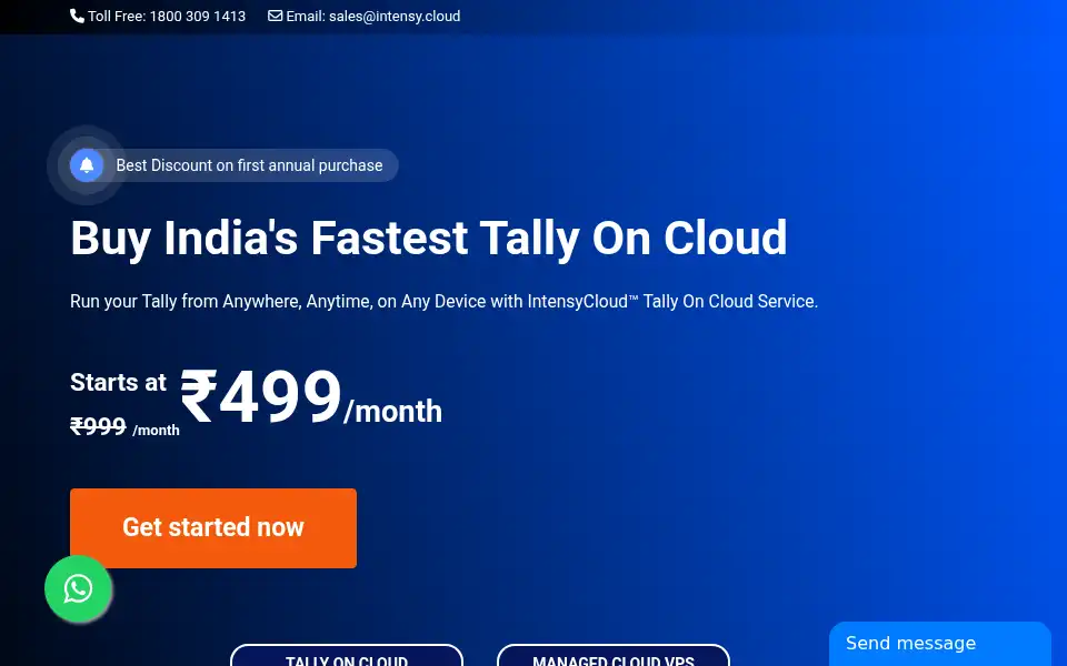 Screenshot of intensy.cloud