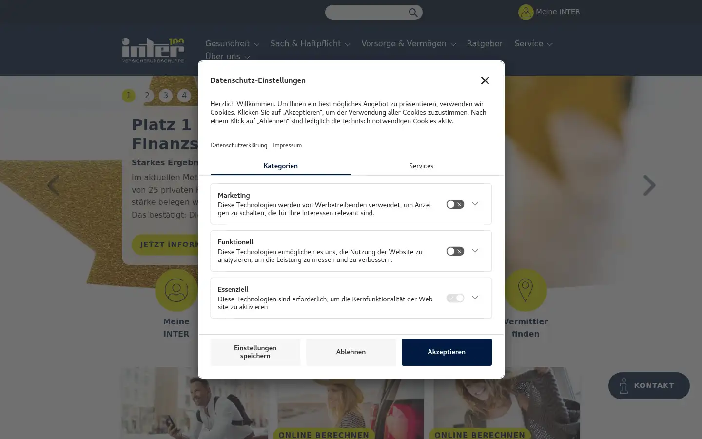 Screenshot of inter.de